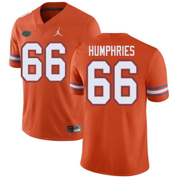 NCAA Florida Gators Jaelin Humphries Men's #66 Jordan Brand Orange Stitched Authentic College Football Jersey FNV0364XF